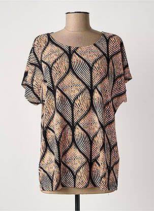 T-shirt imprimé fantaisie manches courtes orange CISO femme