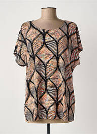 T-shirt imprimé fantaisie manches courtes orange CISO femme
