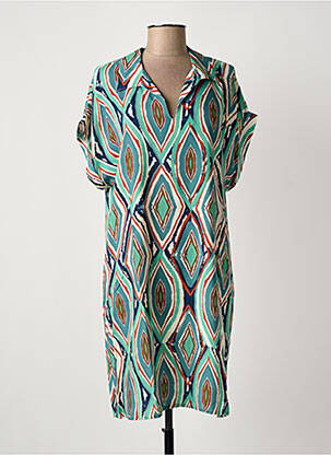 Robe mi-longue vert GEVANA femme