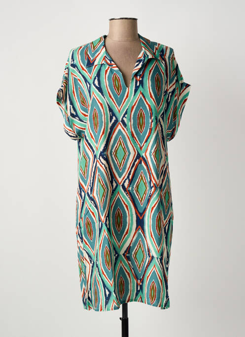 Robe mi-longue vert GEVANA femme