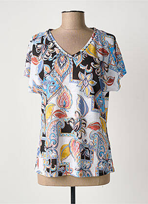 T-shirt imprimé fantaisie manches courtes blanc CONCEPT K femme