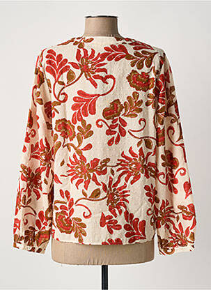 Blouse légère et transparente manches longues rouge JULIE GUERLANDE femme