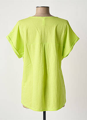 T-shirt col v manches courtes vert SCORZZO femme