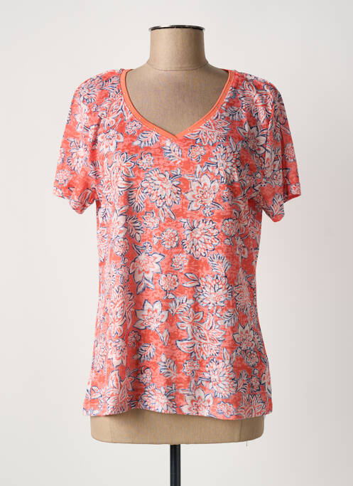 T-shirt col v manches courtes orange CONCEPT K femme