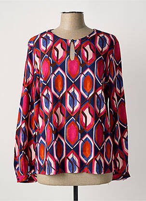Blouse tissage popeline manches longues rose GEVANA femme