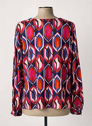 Blouse imprimé fantaisie manches longues rose GEVANA femme