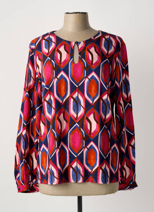 Blouse tissage popeline manches longues rose GEVANA femme