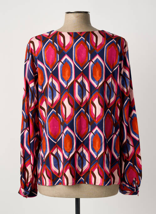 Blouse tissage popeline manches longues rose GEVANA femme