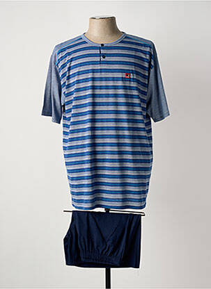 Pyjashort col rond bleu MASSANA homme