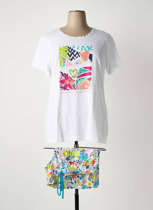 Pyjashort blanc MASSANA femme