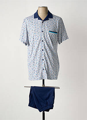 Pyjashort fermeture boutonnée sur le devant bleu PEIGNORA homme