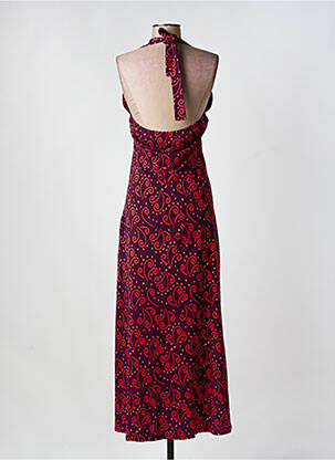 Robe longue imprimé fantaisie fines bretelles violet SURKANA femme
