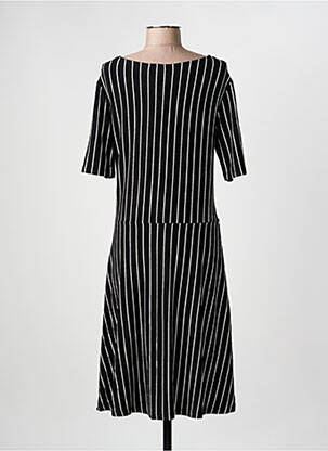 Robe mi-longue manches courtes manches courtes noir GEISHA femme