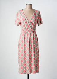 Robe mi-longue imprimé fantaisie manches courtes gris WHITE STUFF femme
