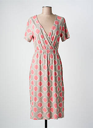 Robe mi-longue imprimé fantaisie manches courtes gris WHITE STUFF femme