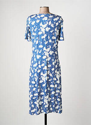 Robe mi-longue imprimé fleurs manches courtes bleu GRIFFON femme