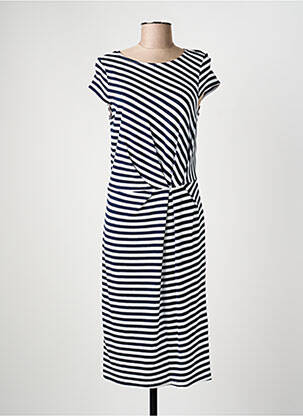 Robe mi-longue manches courtes manches courtes bleu HAJO femme