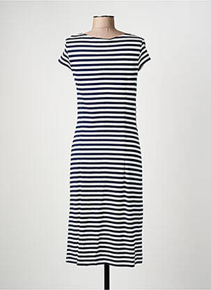 Robe mi-longue manches courtes manches courtes bleu HAJO femme