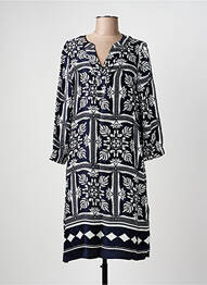Robe mi-longue coupe fluide manches 3/4 bleu STREET ONE femme