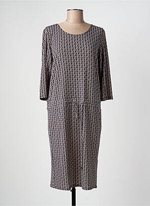 Robe mi-longue manches 3/4 manches 3/4 bleu GEVANA femme