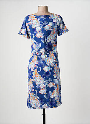 Robe mi-longue imprimé fantaisie manches courtes bleu WHITE STUFF femme