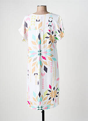 Robe mi-longue coupe fluide manches longues blanc WHITE STUFF femme