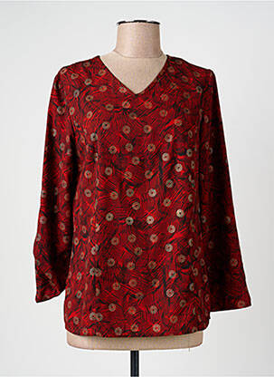 Blouse imprimé fantaisie manches longues orange GEVANA femme