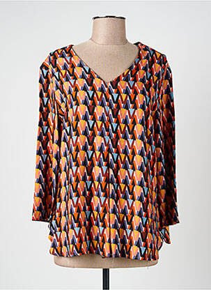 Blouse tissage popeline manches longues orange GEVANA femme