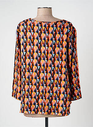 Blouse tissage popeline manches longues orange GEVANA femme