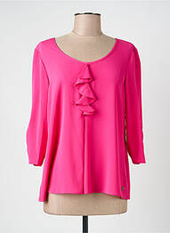 Blouse col rond manches 3/4 rose DIVAS femme