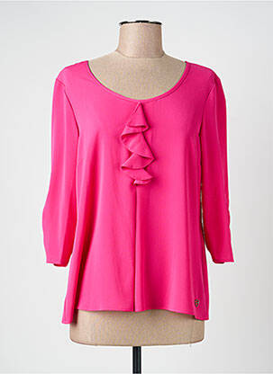 Blouse col rond manches 3/4 rose DIVAS femme