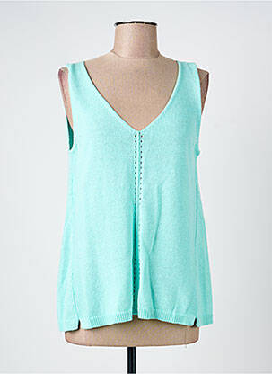 Top tissage jersey sans manche bleu WHITE STUFF femme