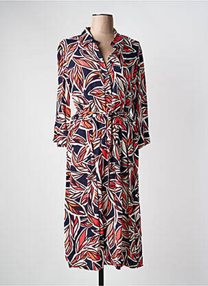 Robe mi-longue imprimé fantaisie manches longues bleu BETTY BARCLAY femme