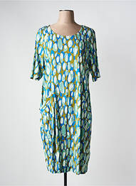 Robe mi-longue manches 3/4 manches 3/4 vert ZILCH femme