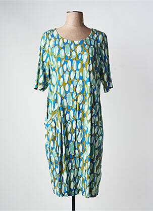 Robe mi-longue manches 3/4 manches 3/4 vert ZILCH femme