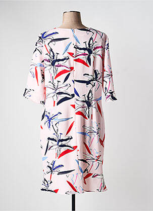 Robe mi-longue imprimé fleurs manches courtes rose ROBE LEGERE BY VERA MONT femme