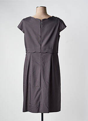 Robe mi-longue fermeture zippée au dos manches courtes gris COMMA, femme