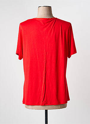 T-shirt col v manches courtes rouge GRIFFON femme