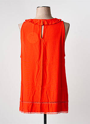 Top coupe cintrée sans manche orange NEW LILY femme