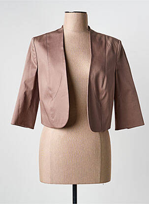 Boléro effet matière satinée marron COMMA, femme
