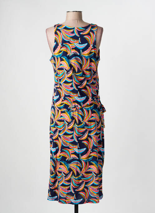 Robe mi-longue imprimé fantaisie sans manche bleu SURKANA femme