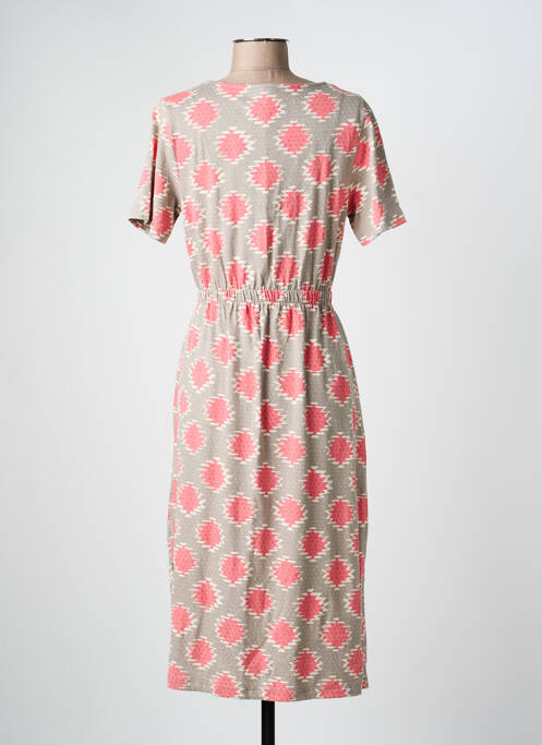 Robe mi-longue imprimé fantaisie manches courtes gris WHITE STUFF femme