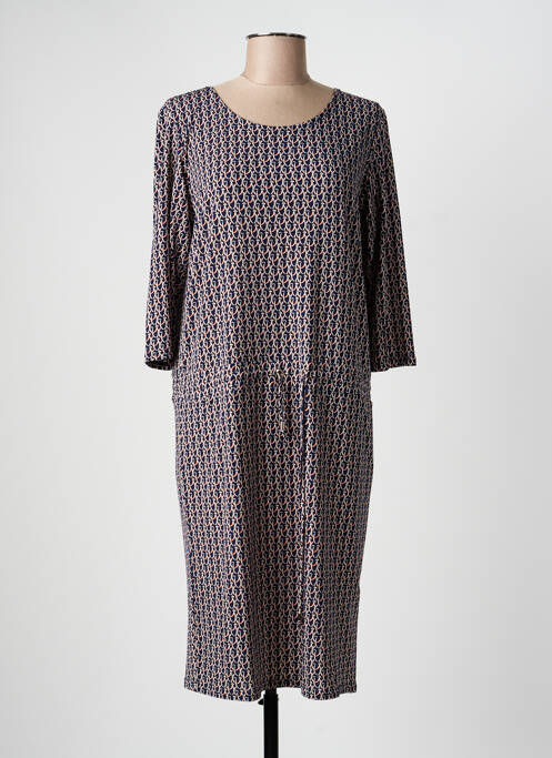 Robe mi-longue manches 3/4 manches 3/4 bleu GEVANA femme