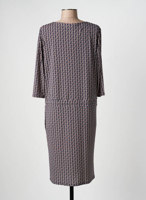 Robe mi-longue manches 3/4 manches 3/4 bleu GEVANA femme