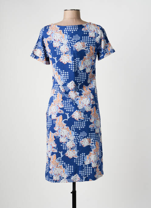 Robe mi-longue imprimé fantaisie manches courtes bleu WHITE STUFF femme