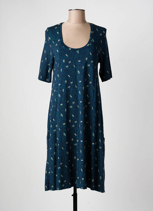 Robe mi-longue manches 3/4 manches 3/4 bleu ZILCH femme