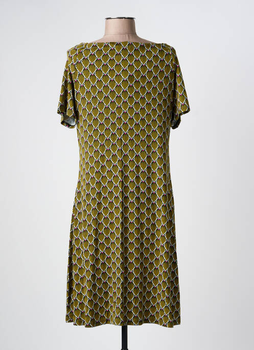 Robe mi-longue imprimé fantaisie manches courtes vert SURKANA femme