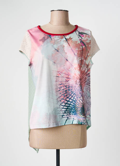 Top stretch manches courtes bleu SMASH WEAR femme