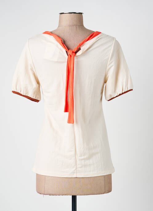 T-shirt coupe cintrée manches courtes beige WNT COLLECTION femme