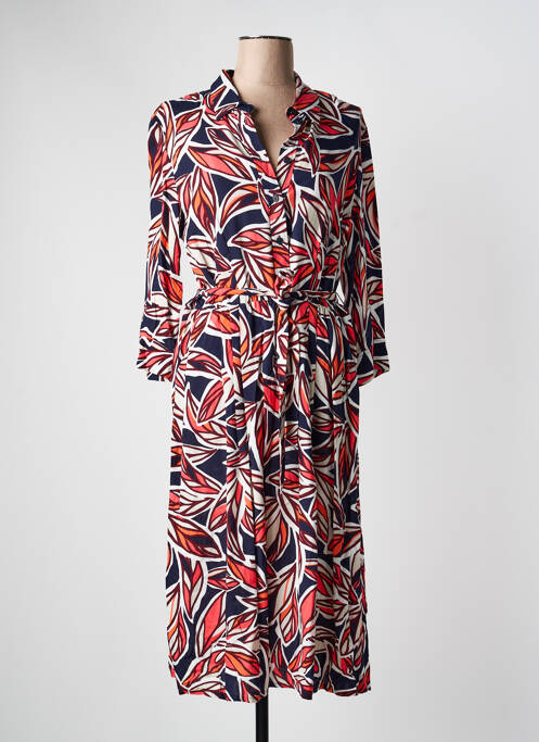 Robe mi-longue imprimé fantaisie manches longues bleu BETTY BARCLAY femme